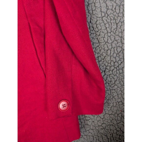 Talbots Blazer Women Sz 10 Petite Red Irish Linen 3 Button Red Career Pockets - Picture 7 of 11